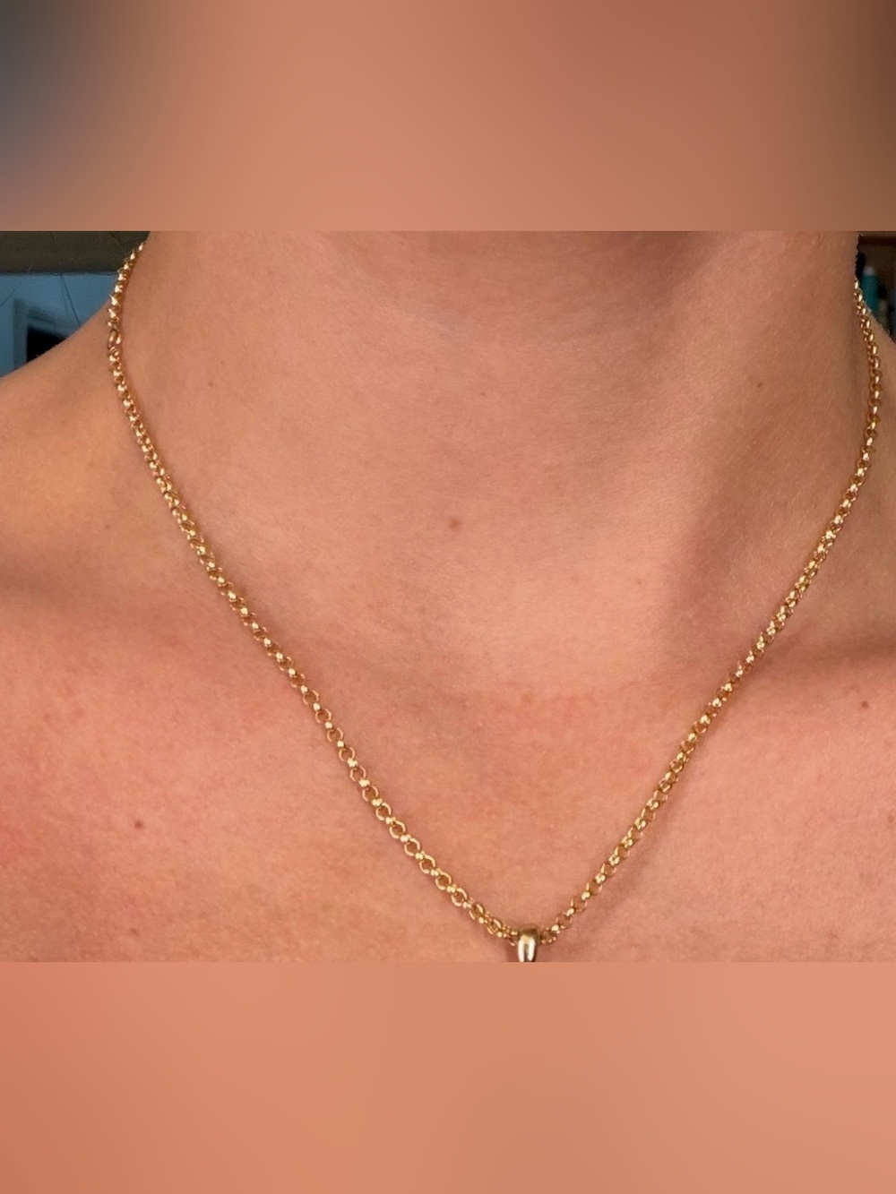 Custom 14 k solid gold 2.2 mm gold rolo chain